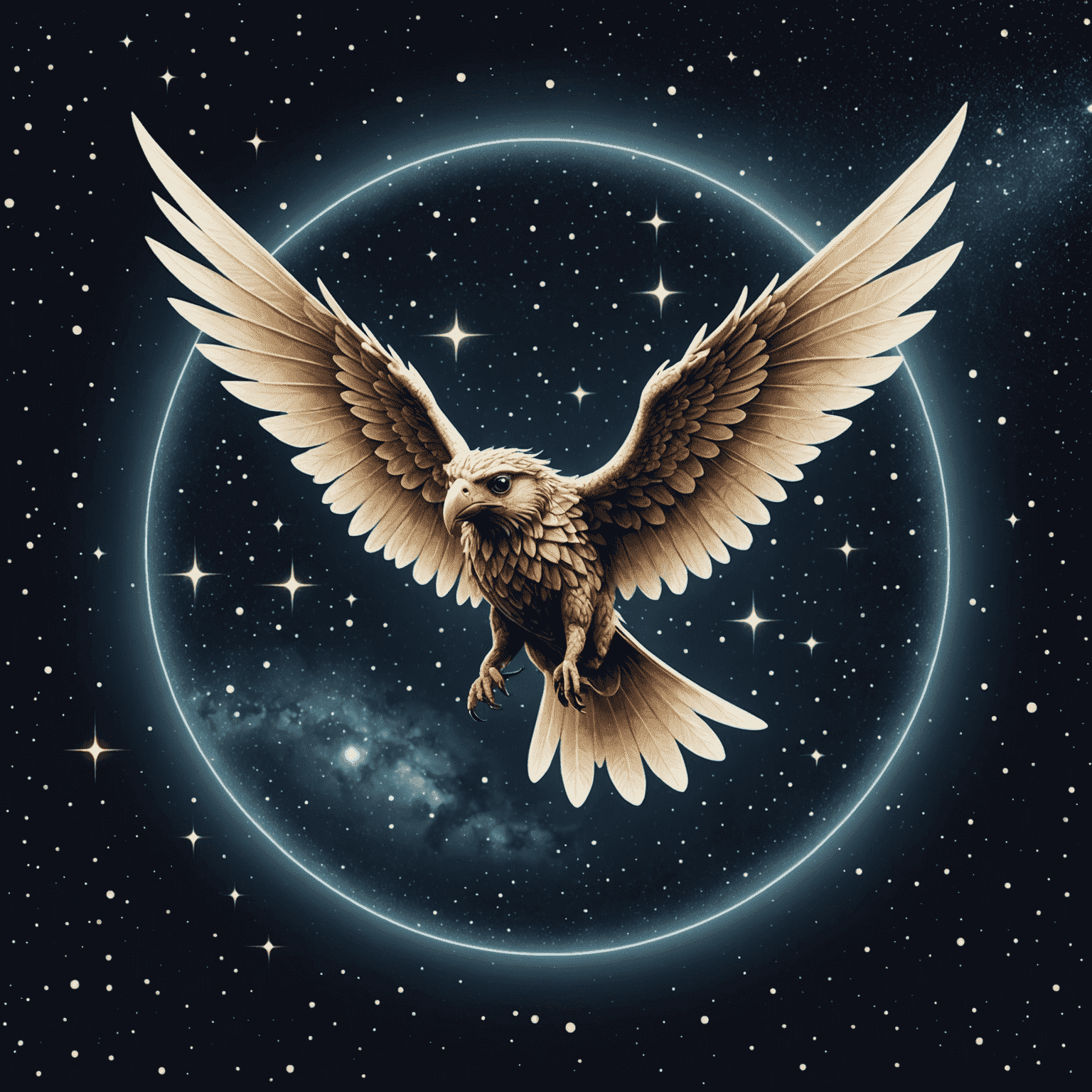 Online-Fly logo featuring a mystical winged creature soaring through a starry sky