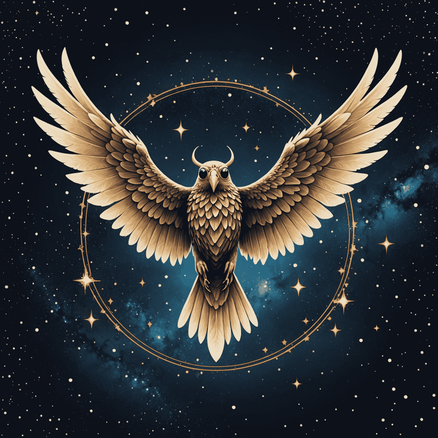 Online-Fly logo featuring a mystical winged creature soaring through a starry sky