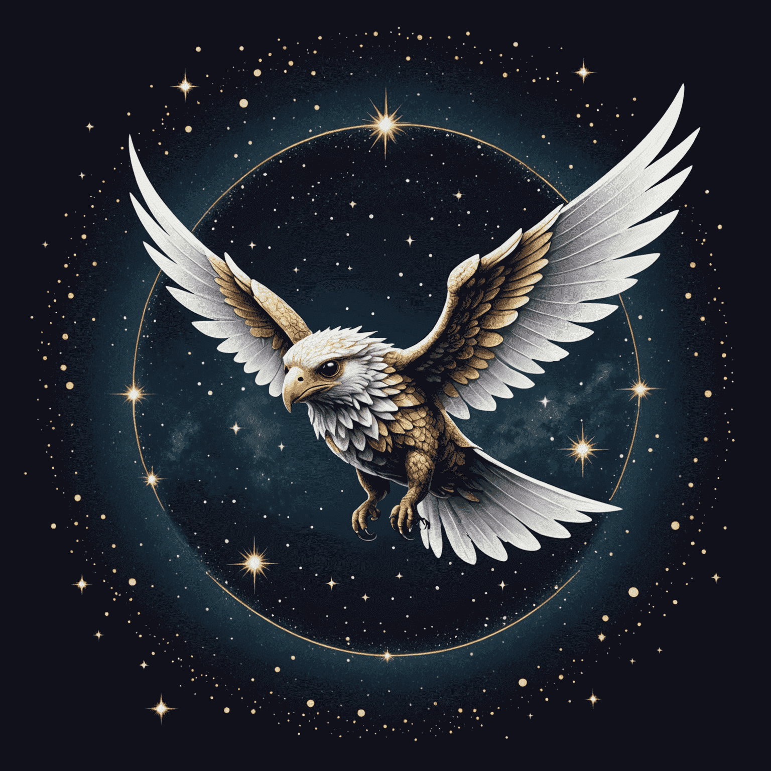 Online-Fly logo featuring a mystical winged creature soaring through a starry sky